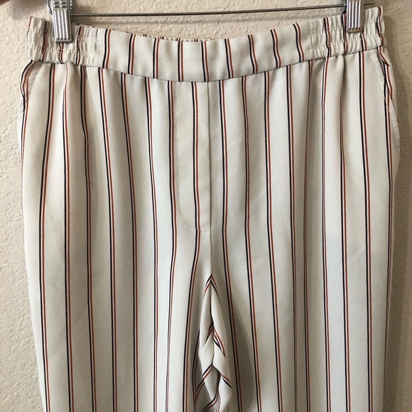 Anthropologie the Essential Pull-On Trouser in White & Red Blue Stripes - Small - Picture 2 of 10